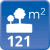 m² de solar: 121